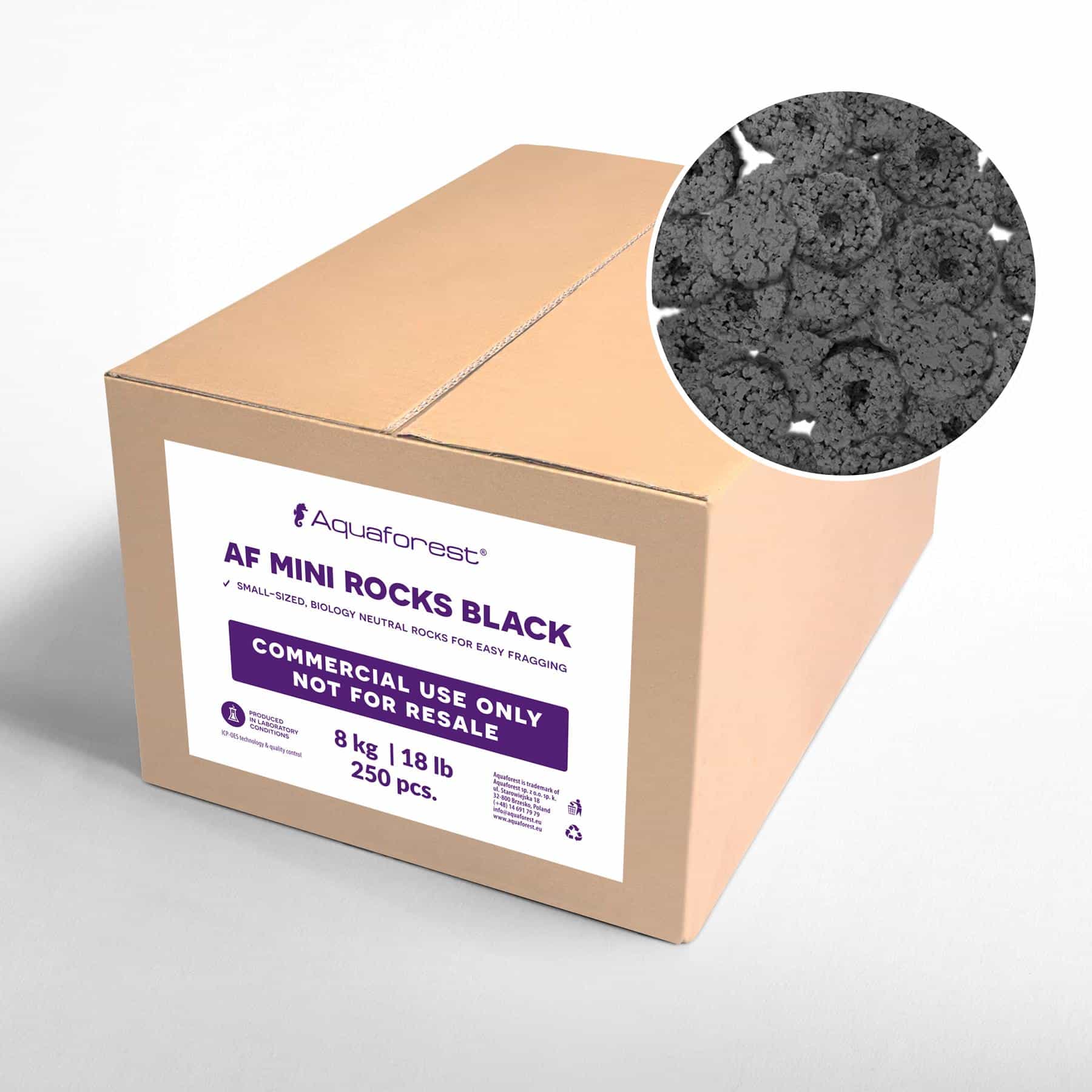 Aquaforest AF Mini Rocks Black 250 pcs. Commercial